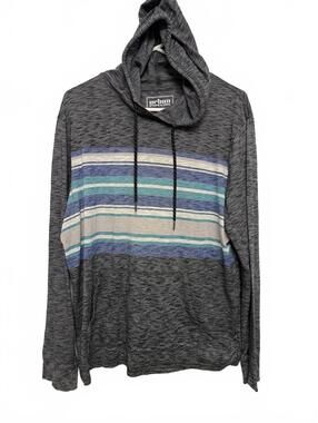 Urban Pipeline Men's Lightweight Hoodie with Striped Detail, Size Large